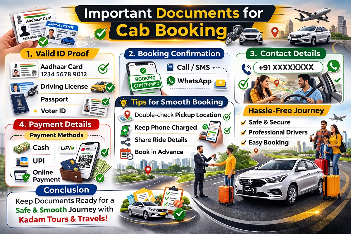 Documents Required for Cab Booking